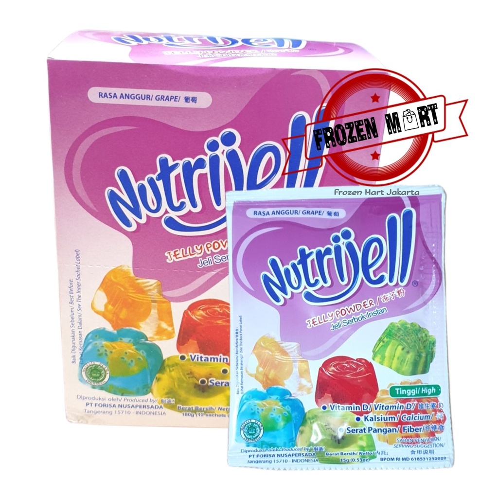 NUTRIJELL Anggur / Agar Agar Instant / Konnyaku Jelly Powder 15 Gr / Nutrijell Jelly Powder