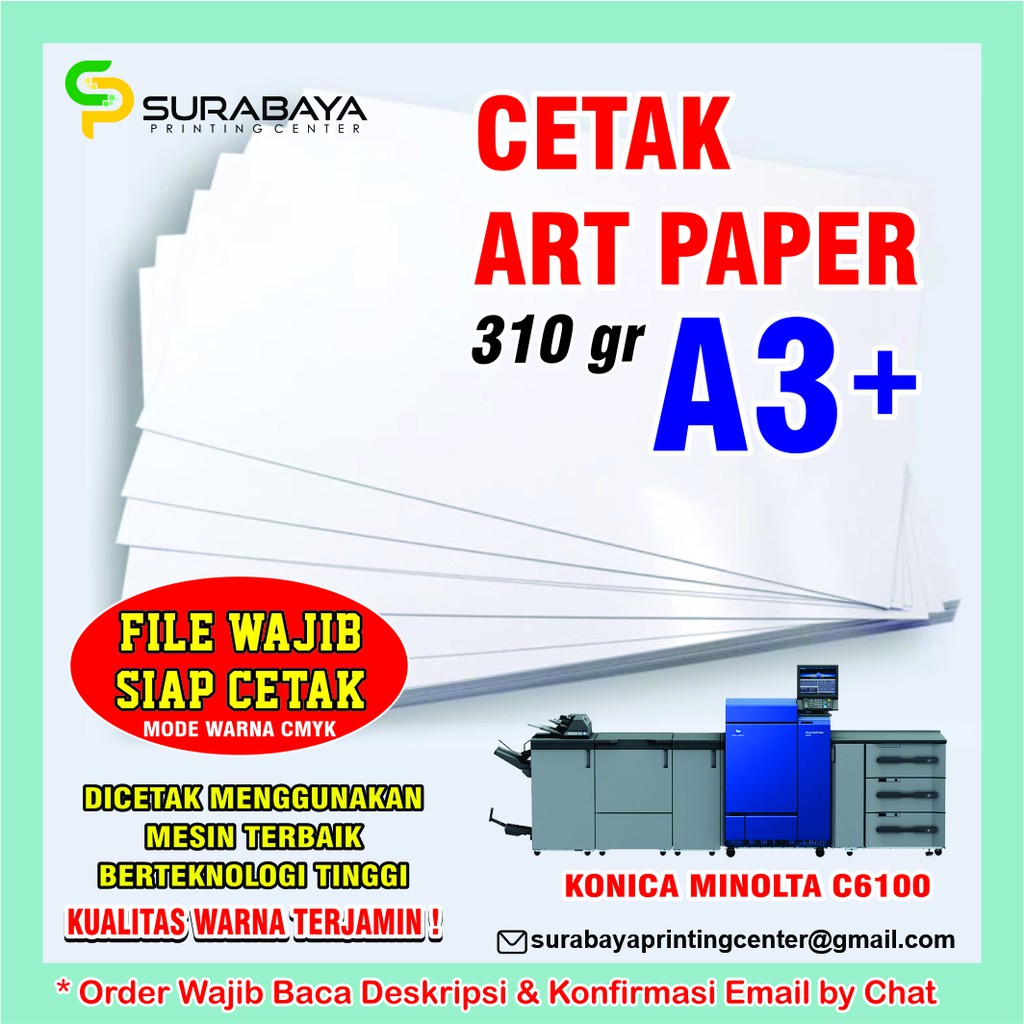 

CETAK ARTPAPER 310g A3+ FULL COLOUR TERMURAH