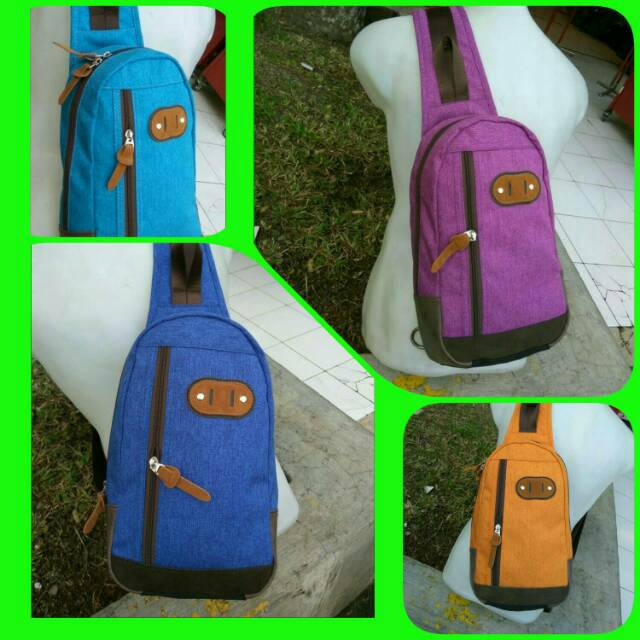 Tas Pria Slempang Selempang Slingbag Sling Bag Kulit Kanvas Canvas