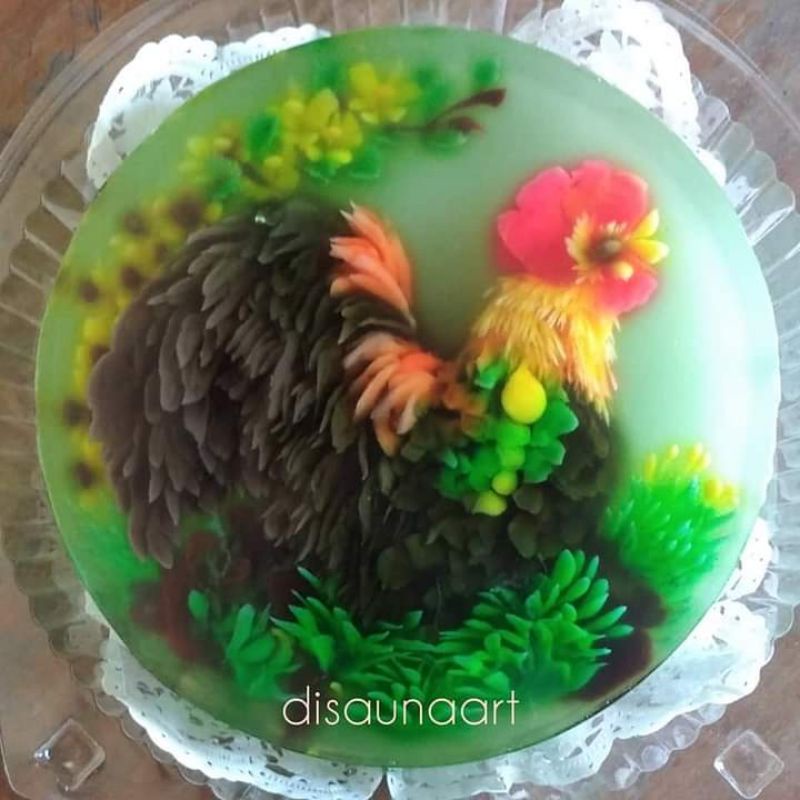 

puding art ayam