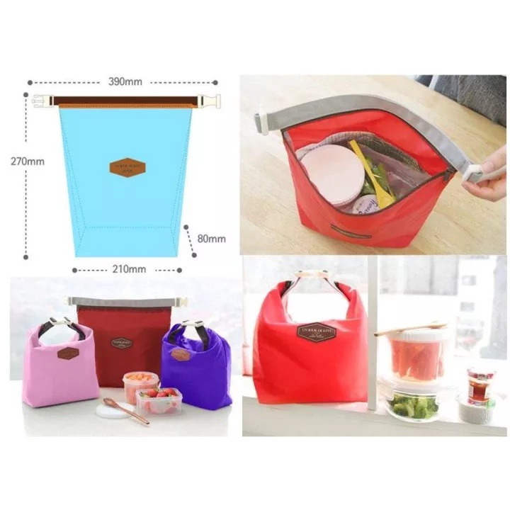 Tas bekal / Bekel Lunch Cooler Bag Tahan Hangat Dingin Thermal Insulated Polos - Random