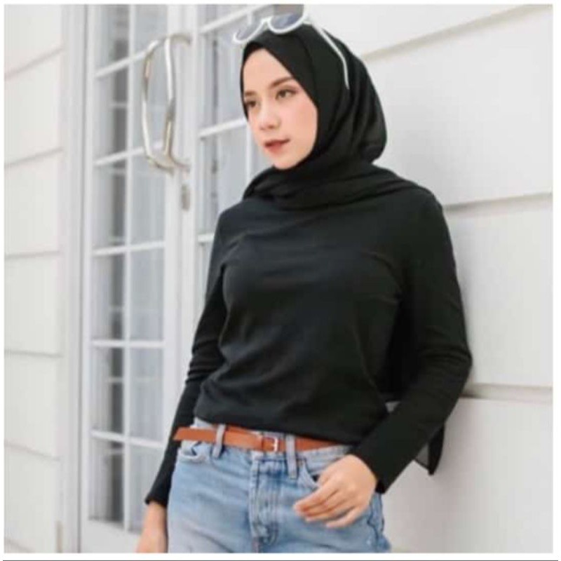 Aisa Blouse Crinkle Fit to XL Premium Kemeja Formal Kerja / River Blouse Crinkle Krah Sanghai Kemeja Wanita Polos-MANSET HITAM XL