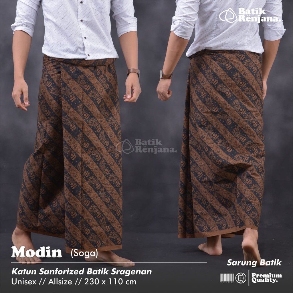 MODIN SOGA Sarung Batik Pria Cowok Dewasa Premium Motif Batik Lebaran Asli Solo ALL Size RENJANA