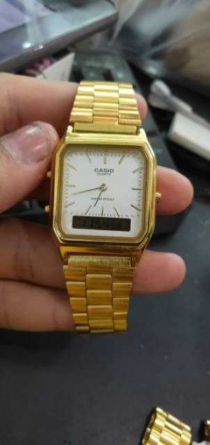 COD  Bayar Tujuan  Jam Tangan Pria / Wanita Casio Rantai Double Time AQ 230