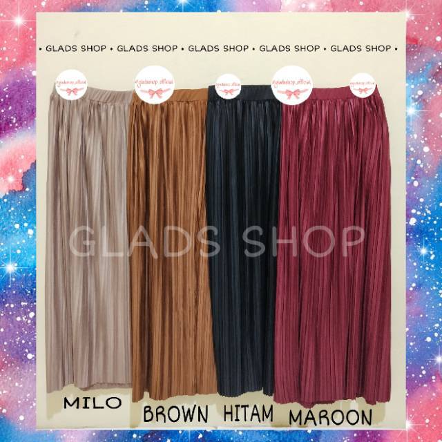 Rok Plisket Premium Import • Fashion Wanita • Maxi Rok Panjang Pleated Skirts