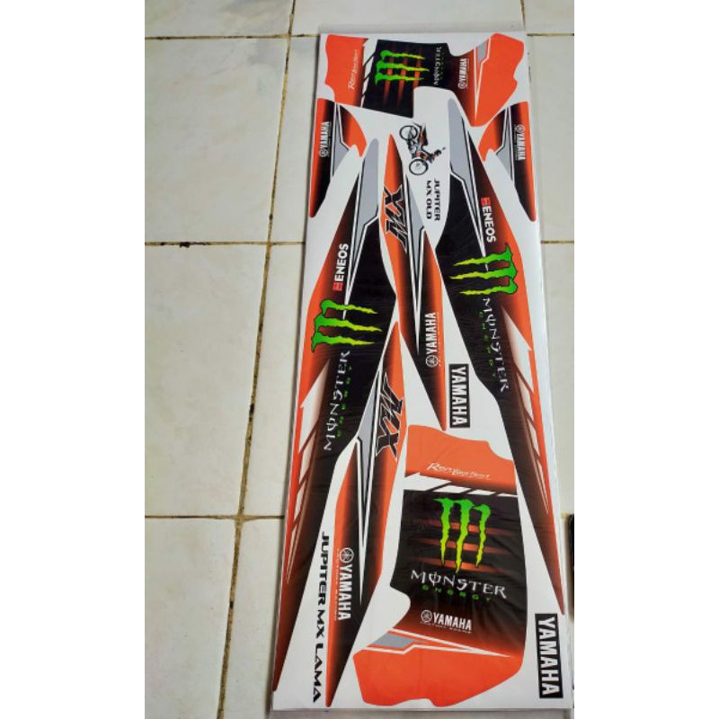 Striping Lis Sticker Variasi motor Jupiter MX lama/old "monster energy"