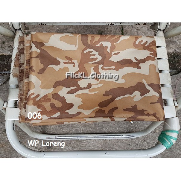 Bahan Kain WP Loreng Camo Parasit Parasut Waterproof Anti Air WP Camo