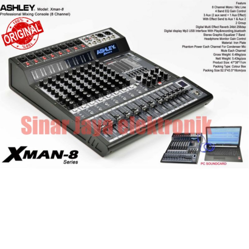 Mixer 8 channel Ashley xman8 xman 8 Original
