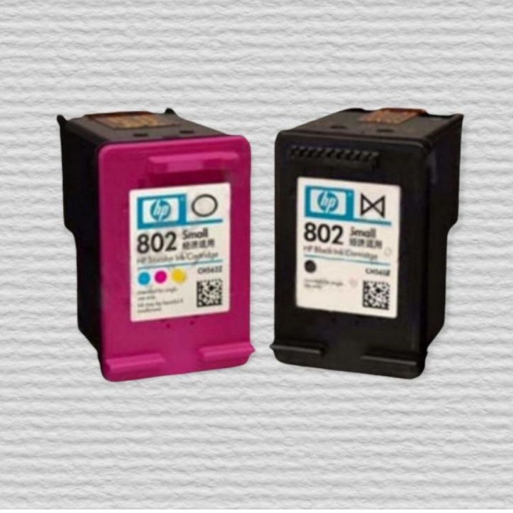 Paket Tinta HP 802 Black+Colour Recycle siap pakai [1 set]