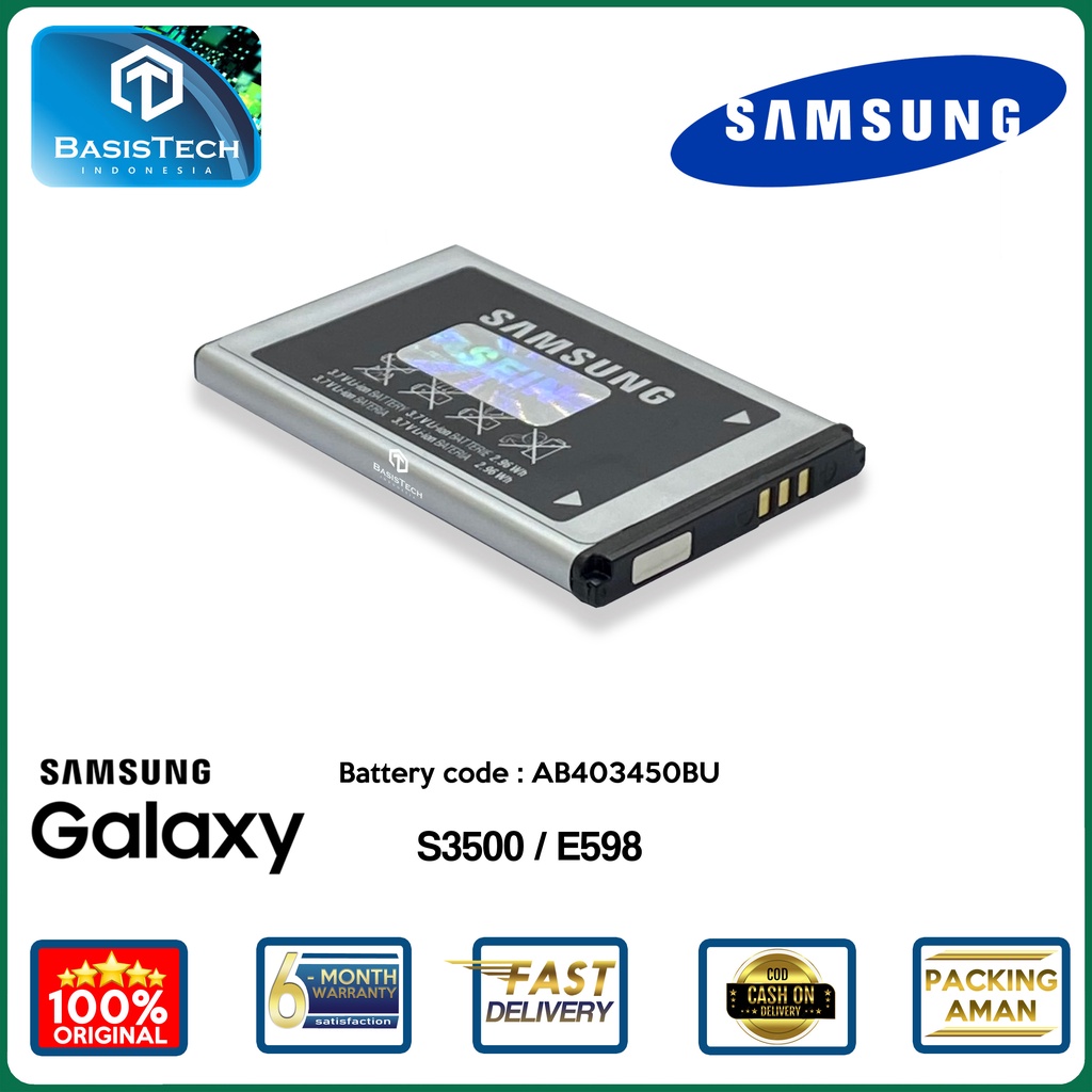 BATERAI SAMSUNG S3500 - E598 - AB403450BU - ORI