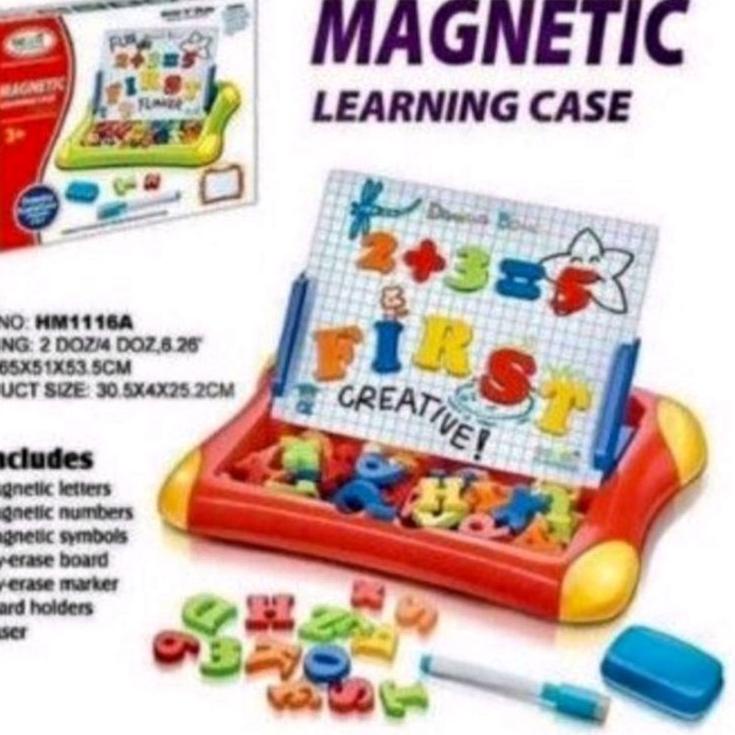 

Terbaru - 2in1 magnetic learning case papan tulis magnet ABC ✔