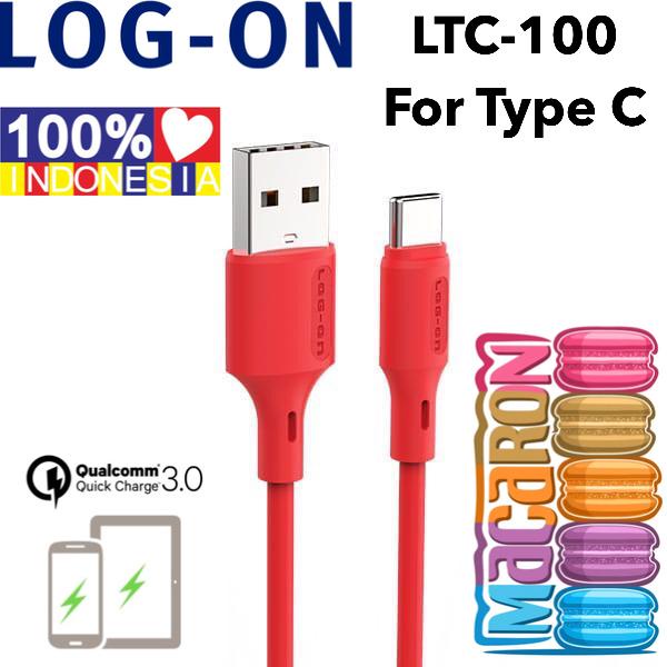 1PCS KABEL LOG-ON 100cm LO-CB28 2.1A KABEL BULAT Micro Usb / Kabel Data Type C Merk Log On Lo-CB28 Fast Charging Up To 2.1A