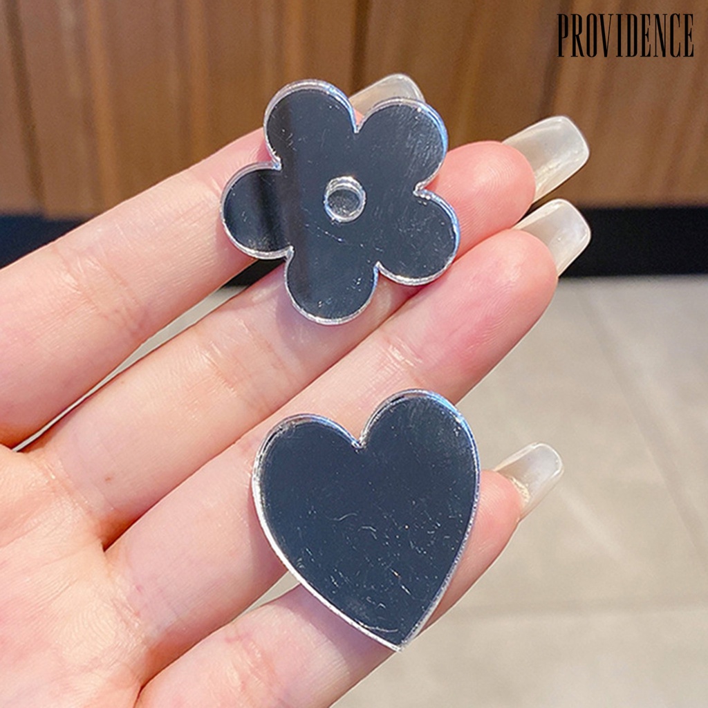 Providence Flower Shape Mirror Hair Clip Acrylic Heart Shape Sweet Girl Hairpin Hair Accessories