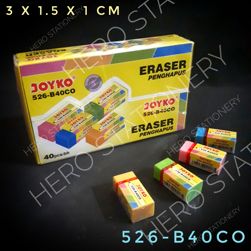 

Joyko eraser penghapus joyko warna warni B40CO . 40 unit