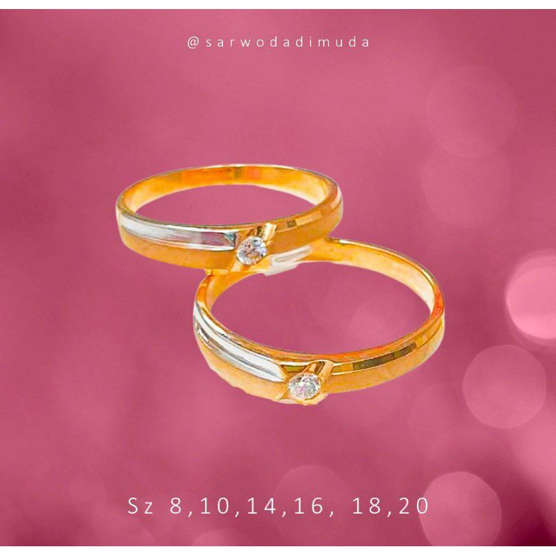 Cincin Emas Gift Hadiah Weeding Pernikahan Investasi Tunangan Love ± 2 Gram