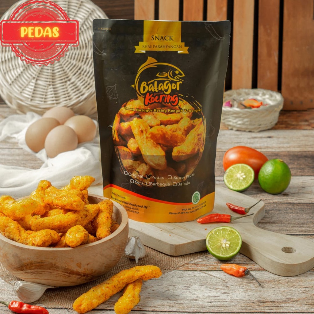 

Batagor Kering Koering Pedas 70gr Cemilan Snack Makanan Ringan