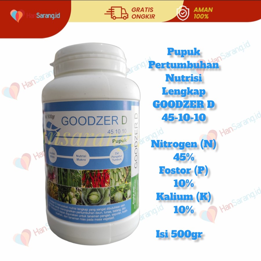 GOODZER D 45-10-10 Pupuk lengkap Booster Daun Tunas dan Batang 500gr