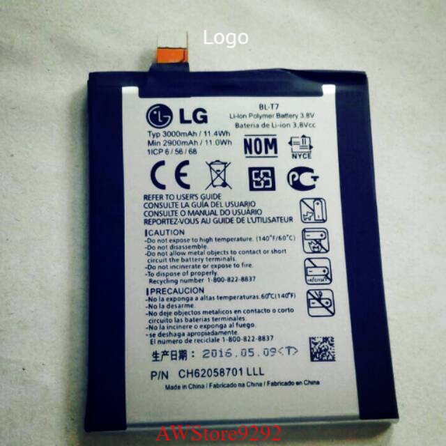 Mcom Battery Batre Baterai Mcom LG G2 D802 BL-T7 BLT7 BL T7