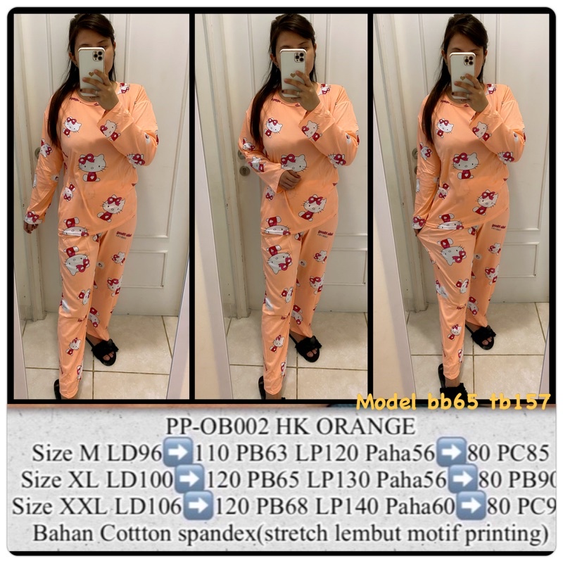 BAJU TIDUR LENGAN PANJANG LEISURE VOGUE DLL KOREA IMPORT CINA WANITA KADO PP PIYAMA REMAJA DEWASA-PP-OB002 HK ORG /XXL