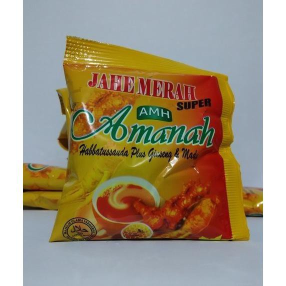 

Jahe Merah Super AMANAH AMH Plus Habbatussauda Per Sachet TERMURAH