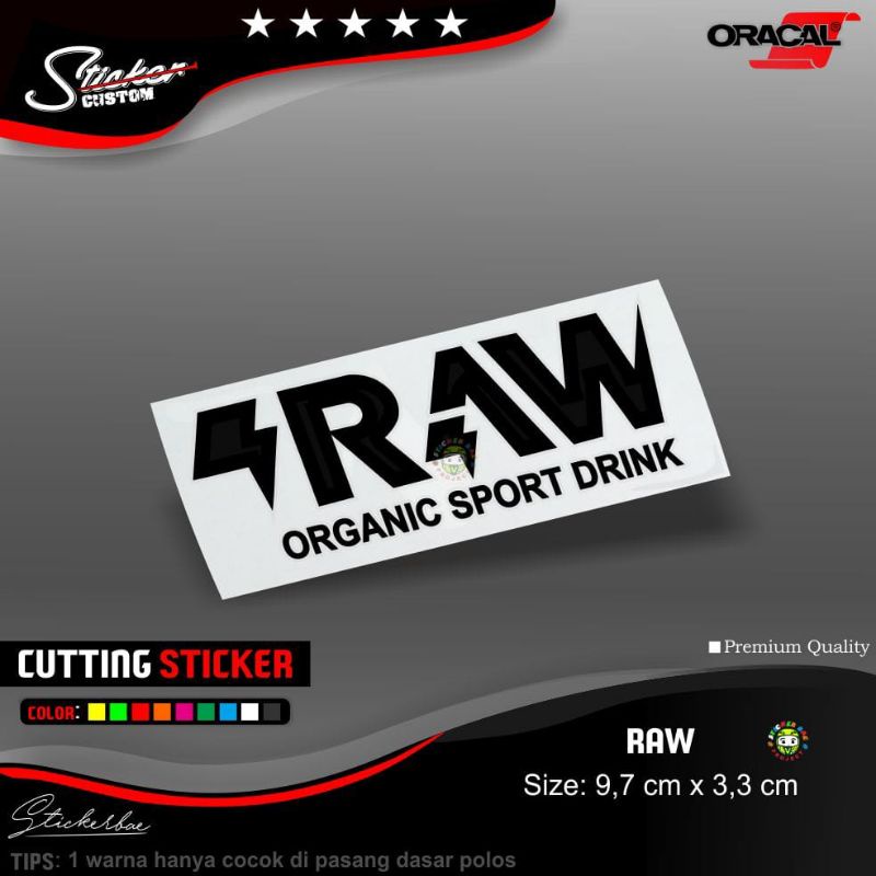 Sticker raw 1 warna cutting sticker 1pcs stiker helm stiker raw organic sport drink