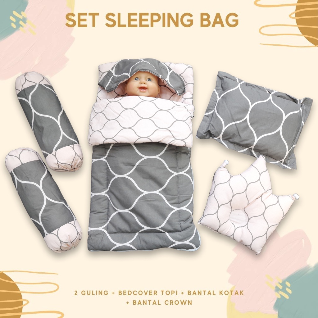 CURVY SET SLEEPING BAG LENGKAP MULTIFUNGSI - Selimut Bayi bc akachan guling bedset