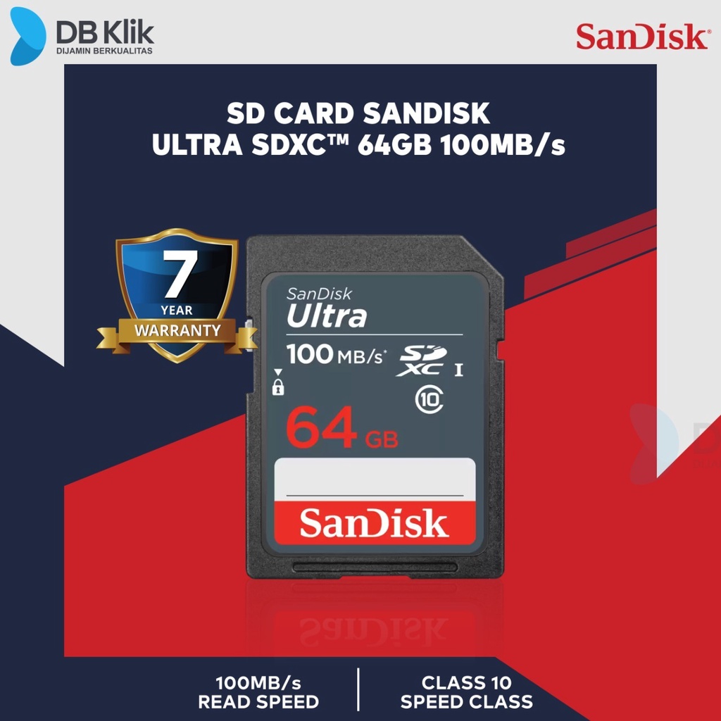 SD Card SanDisk Ultra SDXC 64GB 100MB/s (SDSDUNR-064G-GN3IN)