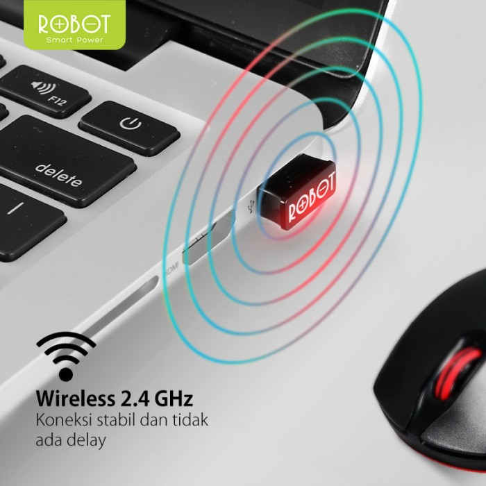 ROBOT M310 Wireless 2.4 GHz Optical Mouse original Garansi Resmi 1 Tahun