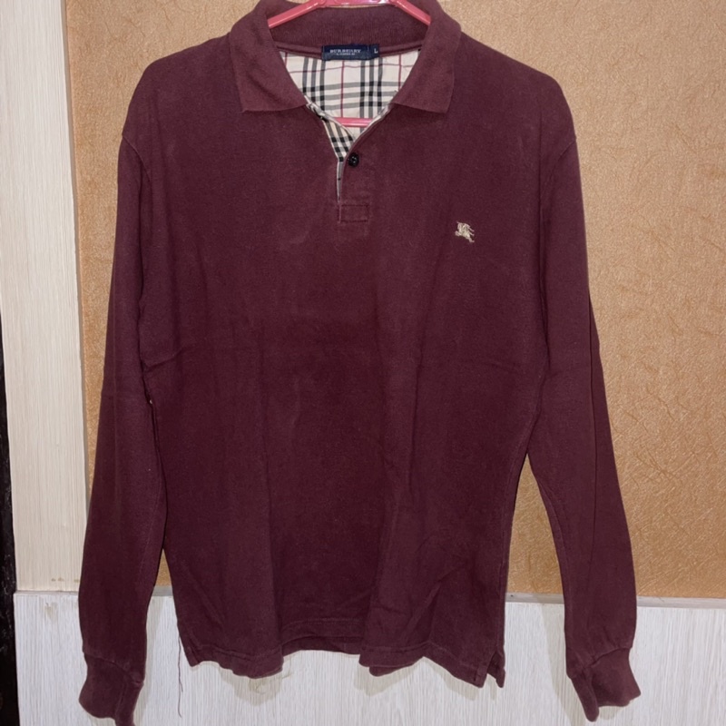 Burberry Maroon Polo Sweatshirt