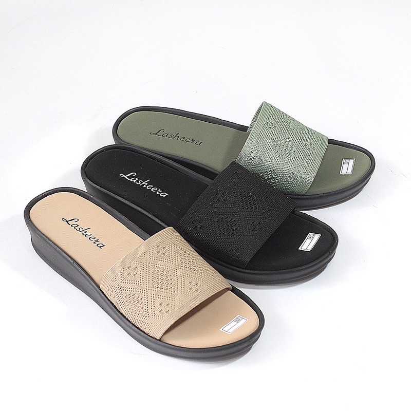 WEDGES WANITA SANDAL 3,5cm TERBARU SELOP SENDAL KEKINIAN KARET RAJUT WADGES PEREMPUAN PESTA KONDANGAN CEWEK TINGGI SLOP SYA-1