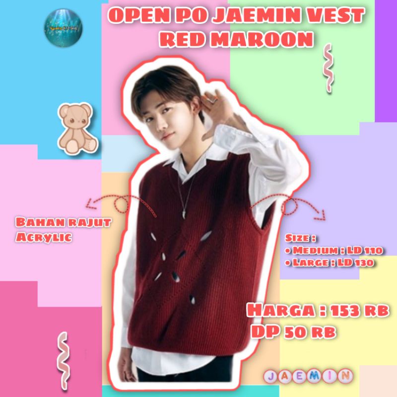 JAEMIN NCT VEST RED MAROON [ CLOSE ]