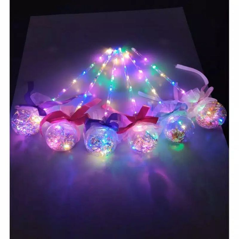 mainan bola balon stik tongkat mini pakai lampu led