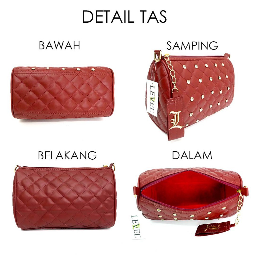 FASHIONSTOREKU TAS LEVEL SPEEDY STUD DIAMOND FASHION IMPORT BATAM WANITA SLING BAG SELEMPANG CLUTCH