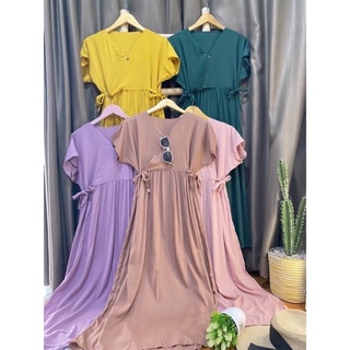 Daster Kimono Panjang Busui Dress Remaja Model Tali Samping Terbaru 2022 Rayon Premium Ukuran Jumbo Beautyhijab