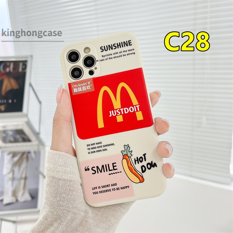 McDonald's Casing Soft Case OPPO A54 A15 A93 A94 A53 2020 A7 A3S A5 2020 A5S A12 A92 A31 A9 2020 Reno 4 Lite Reno 4 F Reno 5 Lite 5F Find X3Lite A15S F17 F19 PRO A33 2020 A11K A12S A11 A1K A52 A7 A91 A32 A72 A53S A35 Realme C20 C20A Straight Cube Cover-1