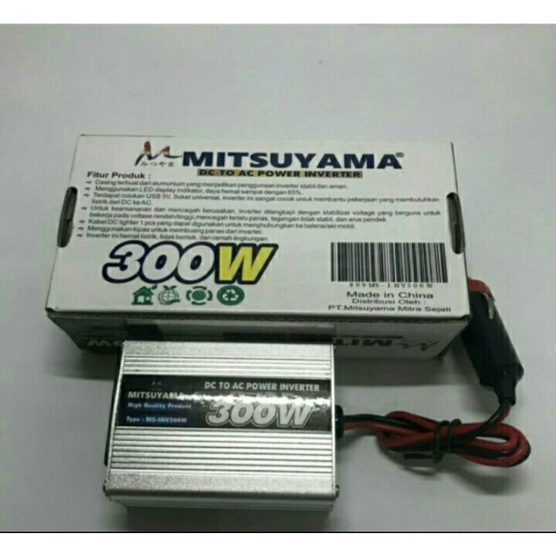 Cod Power Inverter Mitsuyama 300 watt Dc ke Ac Bisa bayar ditempat