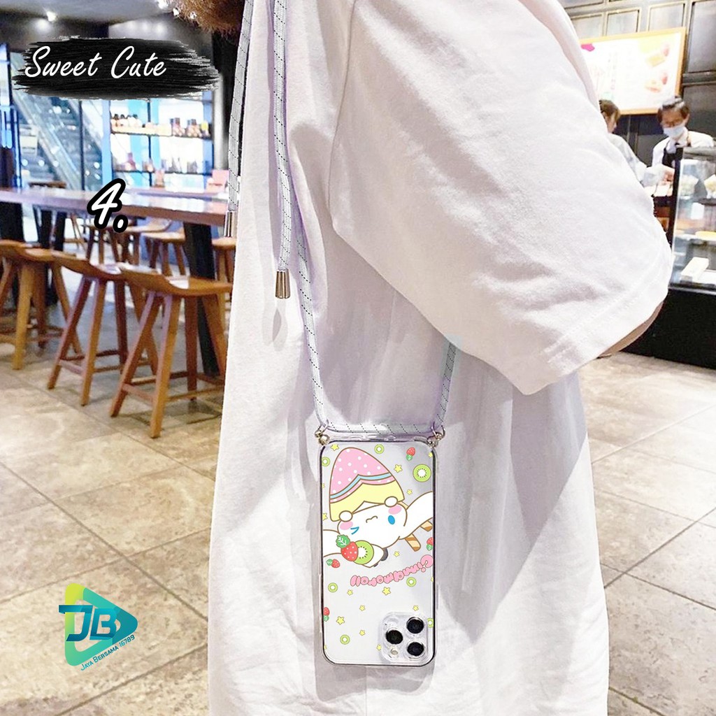 Softcase Slingcase Lanyard Bening SWEET CUTE Samsung J8 A6+ A01 M01 A2 Core A10s M01s A10 M10 JB4126