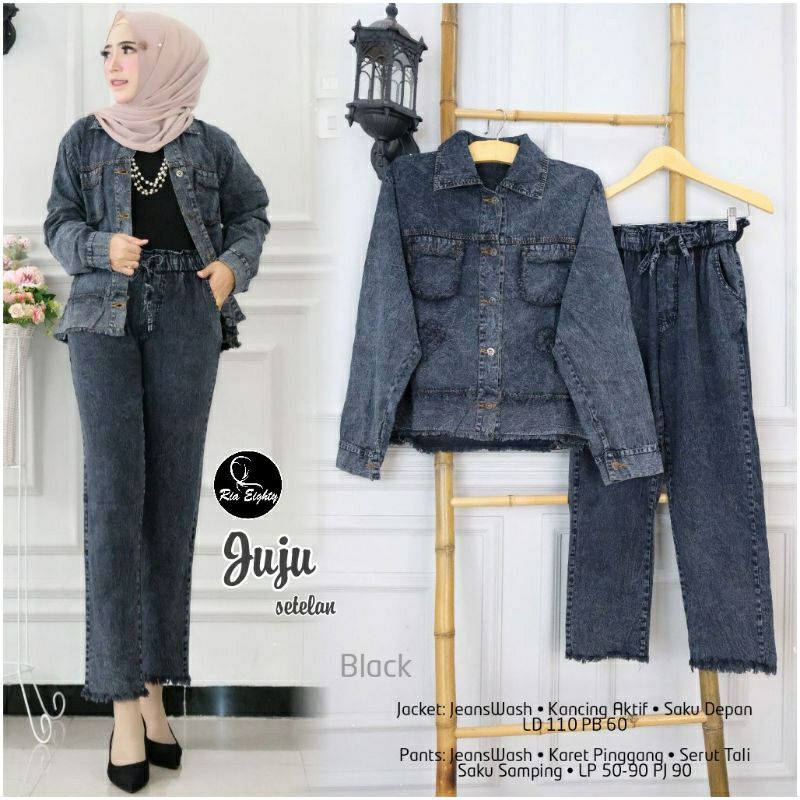 SETELAN WANITA /STELAN JEANS/HIGH QUALITY/ VESTI SET/VEST SET/ZASKIYAS SET/JUJU SET/ONE SET-4