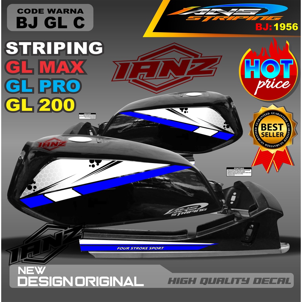 VARIASI STRIPING  GL PRO  / STRIPING MOTOR / STIKER MOTOR GL / STRIKER NEW TECH GL MAX / STRIPING GL