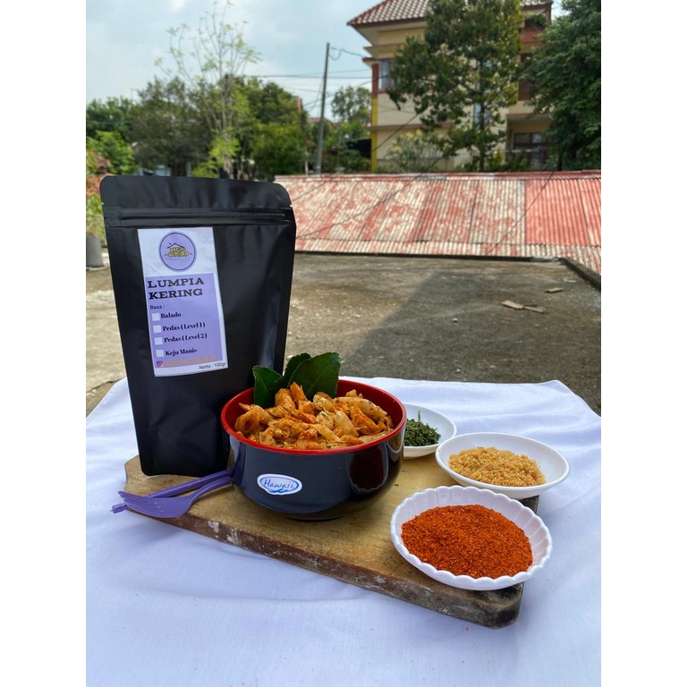 

Lumpia kering (Balado,Keju Manis,Pedas Level1, Pedas Level2) 100 Gram, warugCemilan.ID