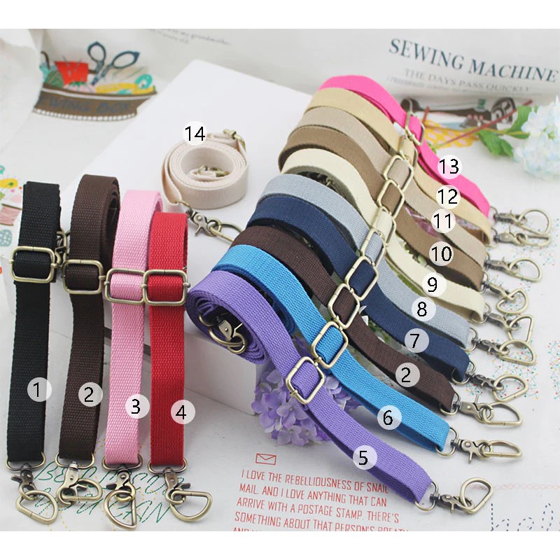 [IMPORT] 2.5 cm Lebar Tali Tas Kain Kanvas Menenun Kapas Anyaman Pita Tas Bahu Sabuk Sling Strap