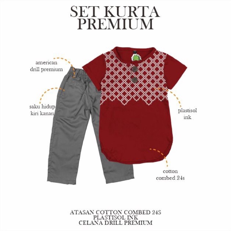 Setelan Kurta Premium Pineapple Original Koko Anak High Quality Pakaian Anak Lakilaki Best Seller