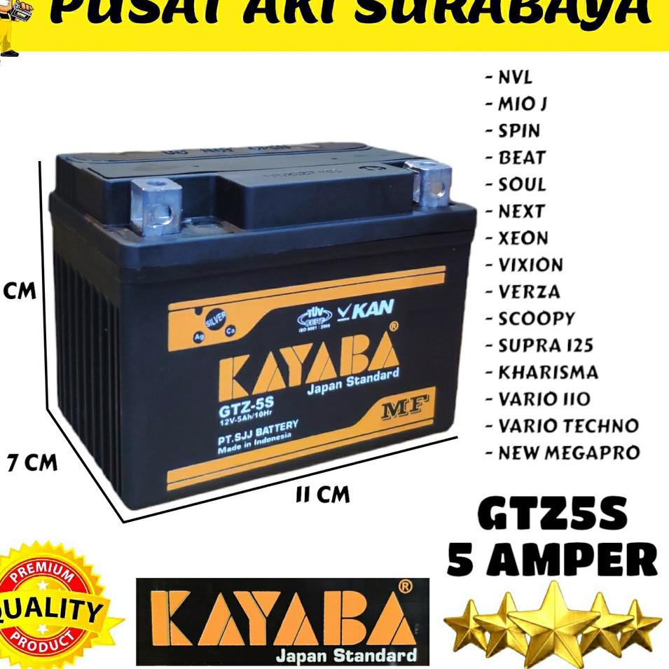 Free Shipment JAMINAN ORIGINAL ACCU KAYABA GTZ5S AKI MF GTZ 5S 5 AMPER AKI KERING YAMAHA MIO J FINO 