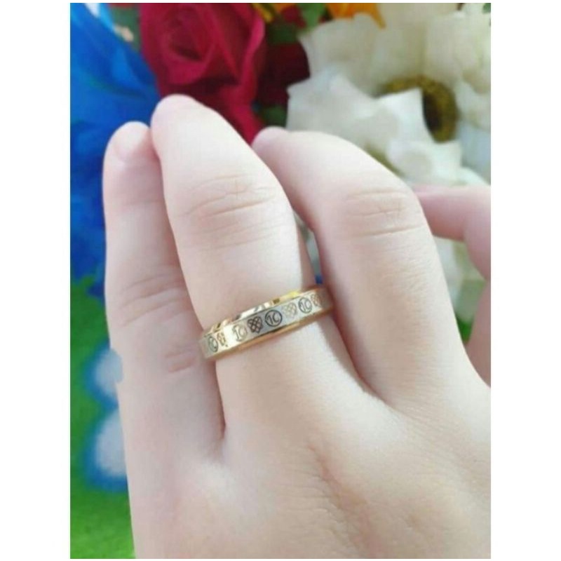 cincin titanium couple IC ikatan cinta warna kuning termurah