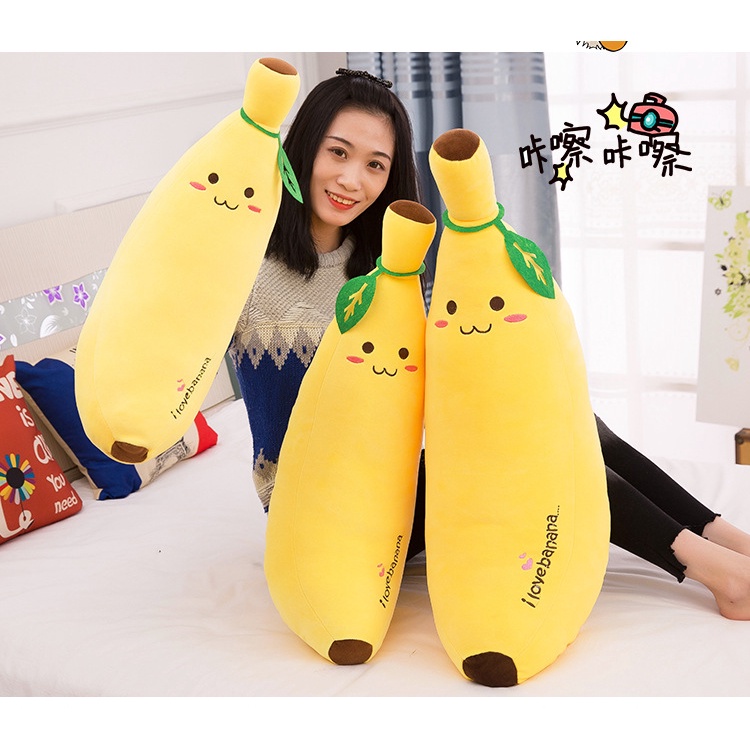 Boneka bantal pisang bahan plush