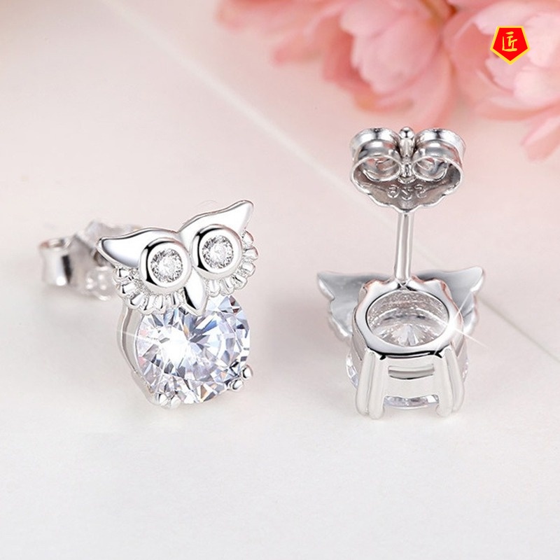 [Ready Stock]Elegance Vintage Owl Stud Earrings for Women