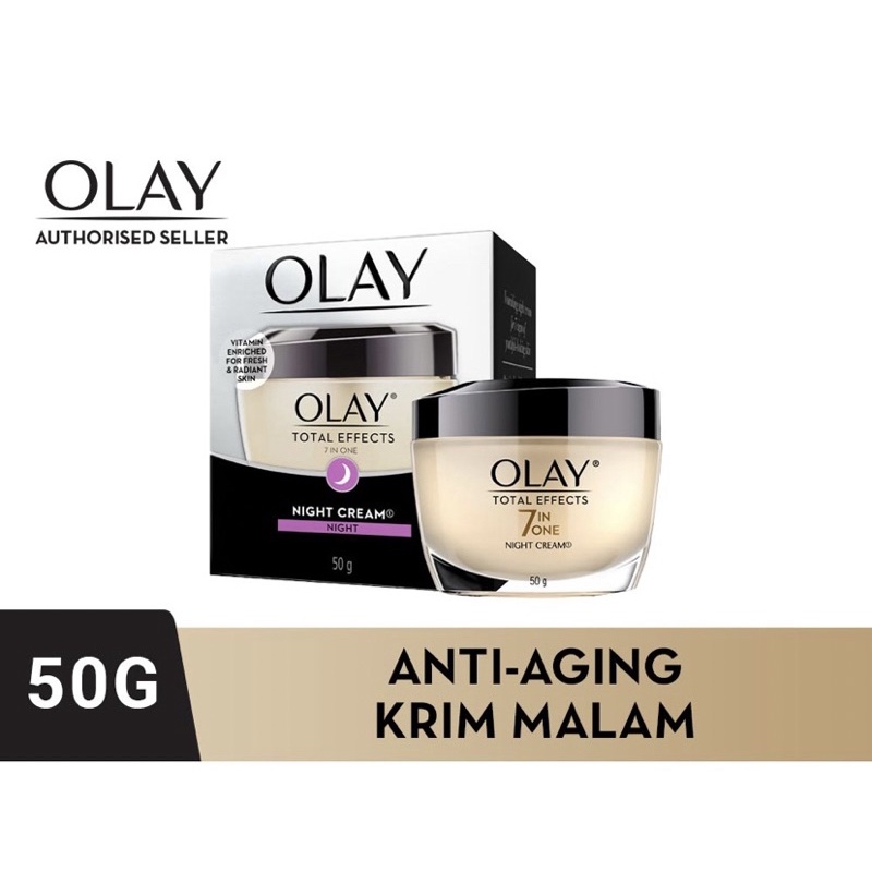 [New] Olay Total Effect 7 in 1 Night cream 50g |Nivea Double Effect Eye Make up Remover 125ml | NIVE