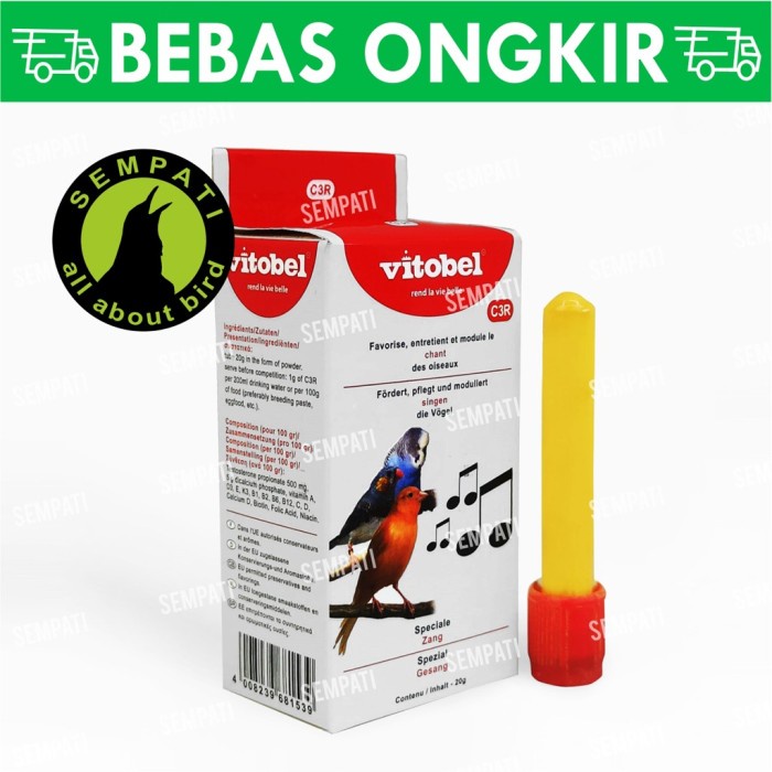 Vitamin Burung - C3R Vitobel Vitamin Burung Meningkatkan Rajin Bunyi Stamina