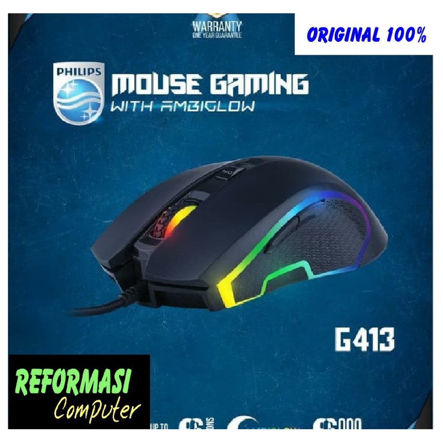 PHILIPS Mouse Gaming Momentum Ambiglow G413