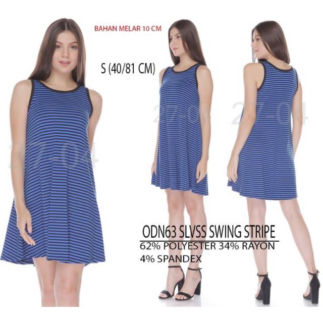 Dress branded-OLD NAVY SLEEVELESS SWING STRIPE DRESS